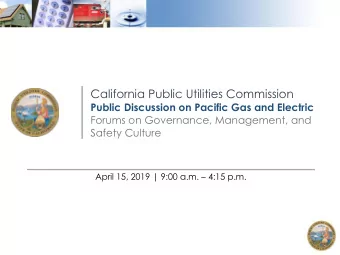 Safety Culture April 15, 2019 | 9:00 a.m.  4:15 p.m.  Safety Announcement  Safety is our number