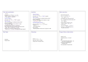 First order optimization.  Last time.  Other scenarios. min f ( x )  Gradient Descent:  Dont you