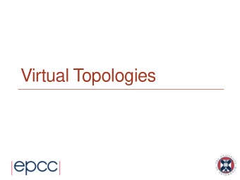 Virtual Topologies  Virtual Topologies  Convenient process naming.  Naming scheme to fit the
