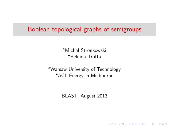 boolean topological graphs of semigroups