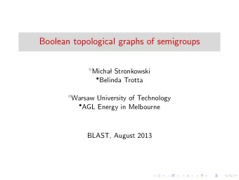 Boolean topological graphs of semigroups  Micha  l Stronkowski  Belinda Trotta  Warsaw