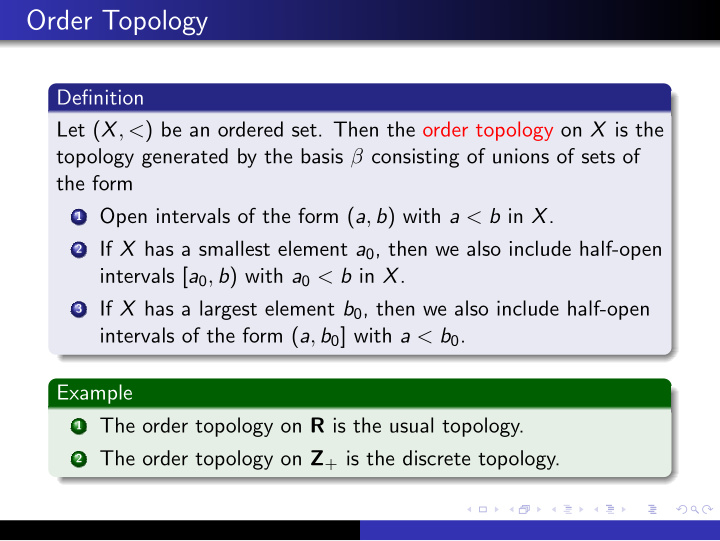 order topology