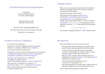 Equilogical spaces  A Chu-like Extension of Topological Spaces  There are several constructions