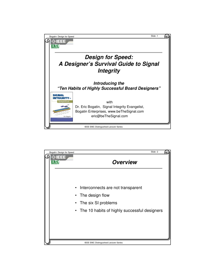 design for speed a designer s survival guide to signal