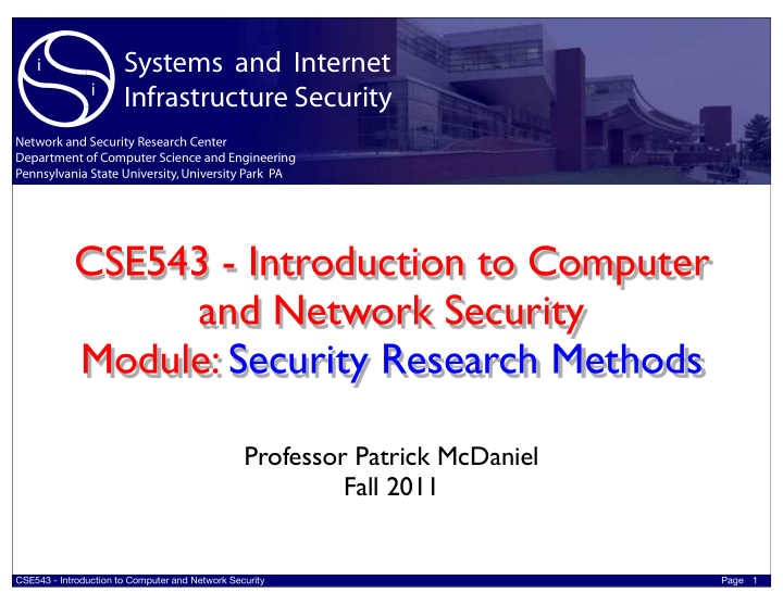 cse543 introduction to computer and network security