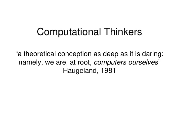 computational thinkers