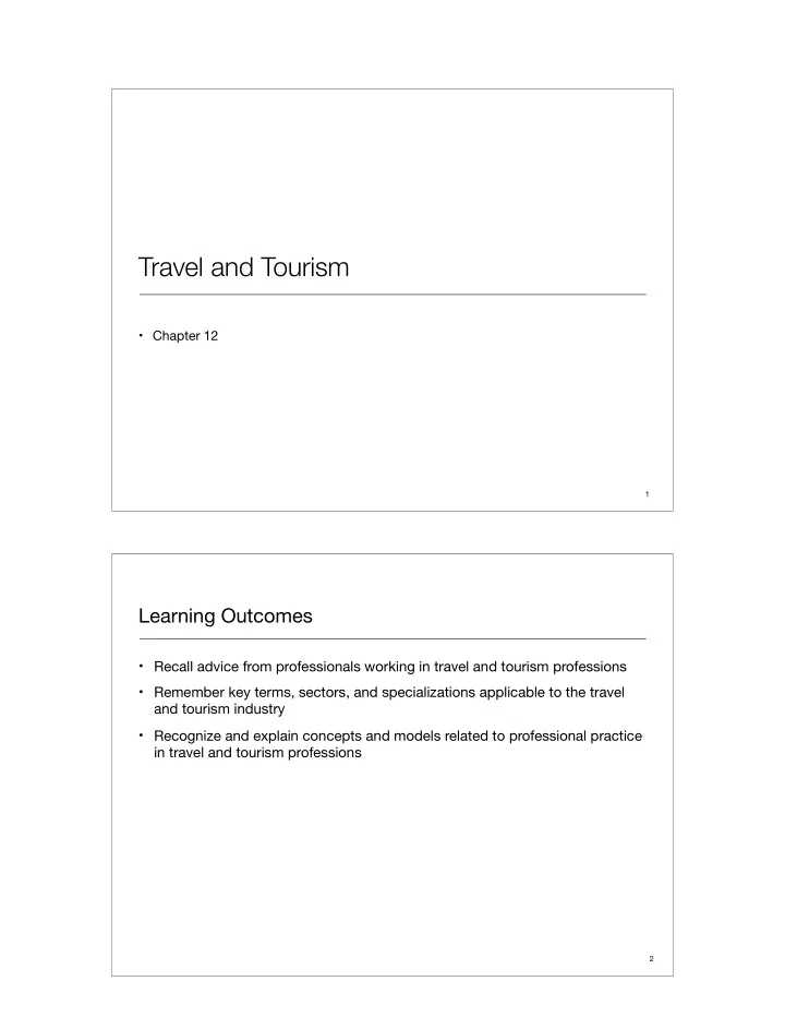 travel and tourism