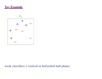 Toy Example  Toy Example  Toy Example  Toy Example  Toy Example D 1  weak classifiers = vertical or