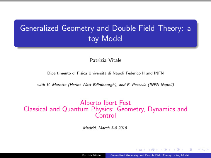 generalized geometry and double field theory a toy model
