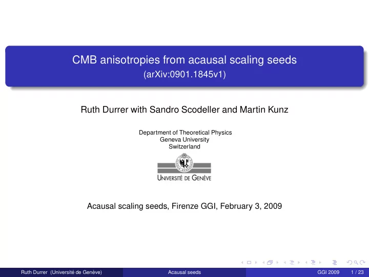 cmb anisotropies from acausal scaling seeds