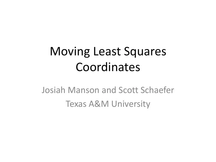 coordinates