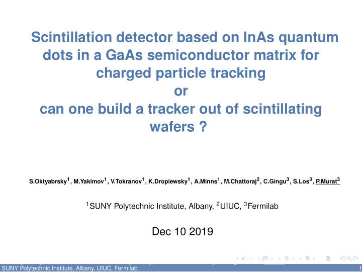 scintillation detector based on inas quantum dots in a