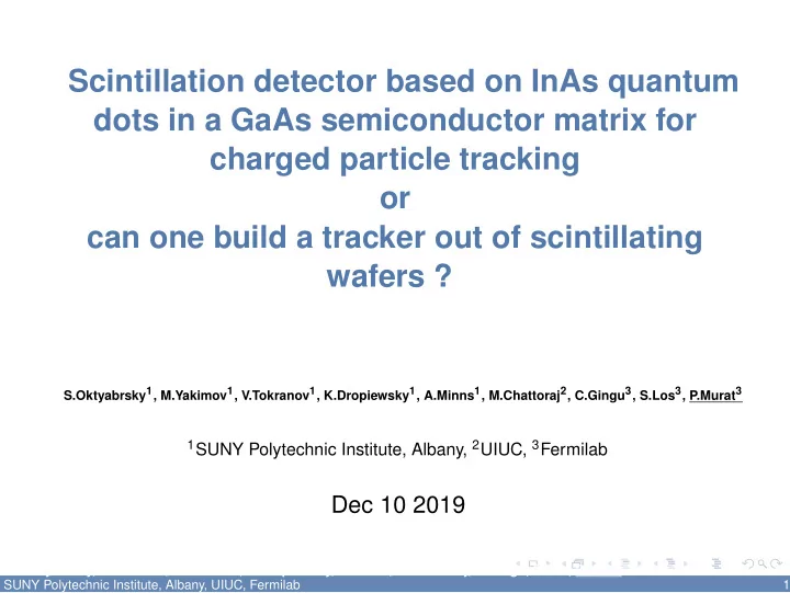 scintillation detector based on inas quantum dots in a