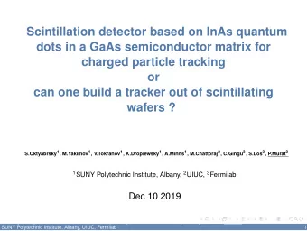 Scintillation detector based on InAs quantum  dots in a GaAs semiconductor matrix for  charged