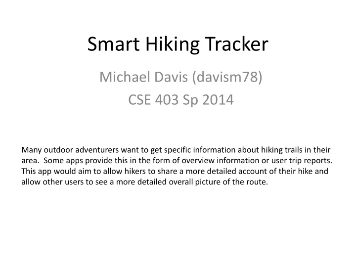 smart hiking tracker