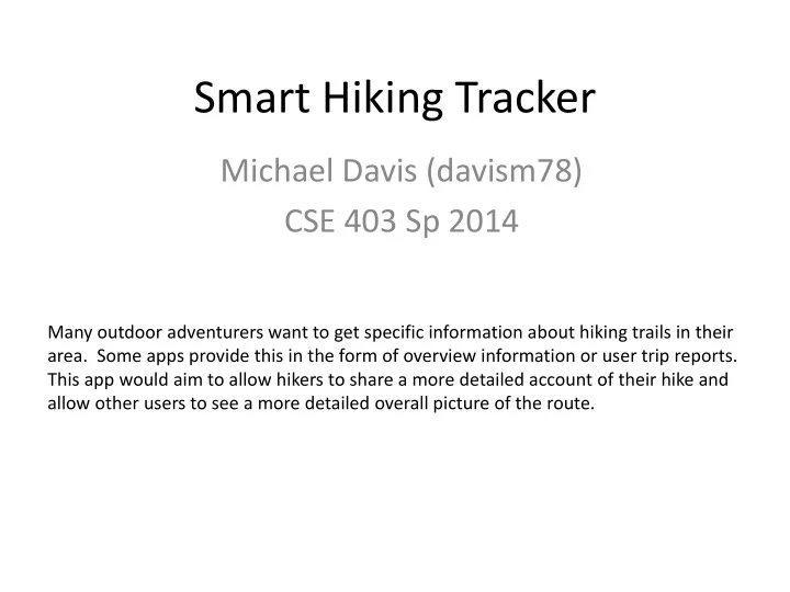 smart hiking tracker