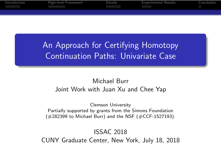 an approach for certifying homotopy continuation paths