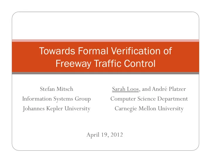 towards formal verification of