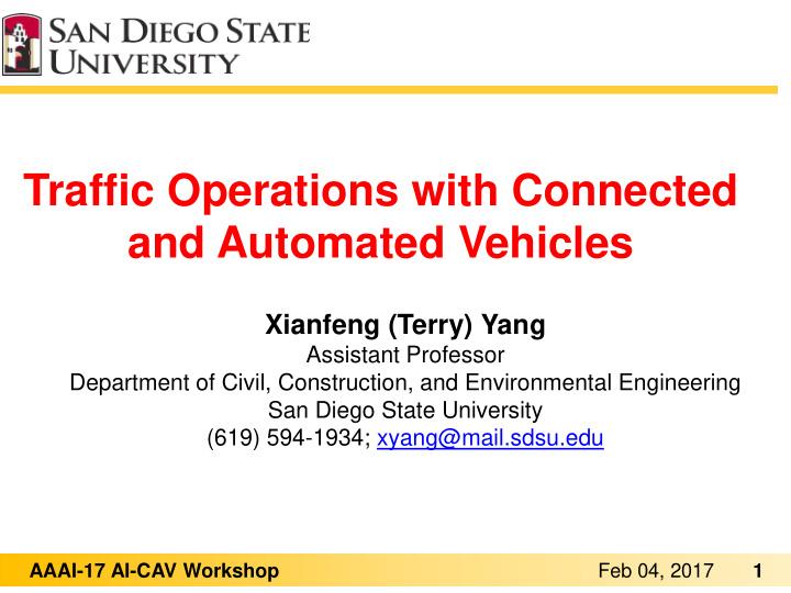 traffic operations with connected and automated vehicles