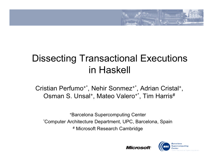 dissecting transactional executions in haskell