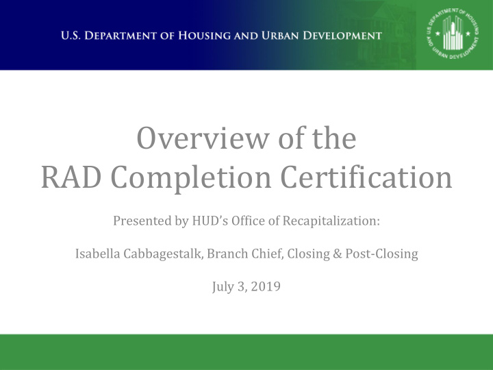rad completion certification
