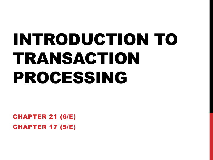 introduction to transaction processing