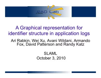 A Graphical representation for  identifier structure in application logs  Ari Rabkin, Wei Xu, Avani