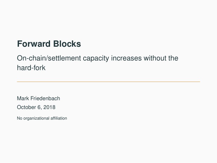 forward blocks