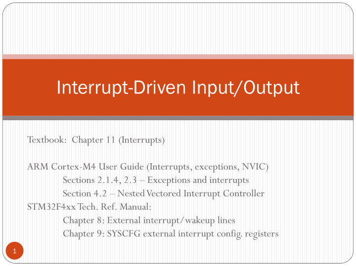 interrupt driven input output