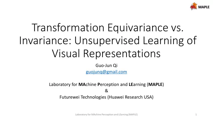 transformation equivariance vs