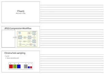 CS4405  JPEG Transform Coding  JPEG  Compression  Workflow  RGB  Optional  Chroma  Subsample