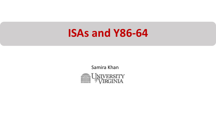 isas and y86 64