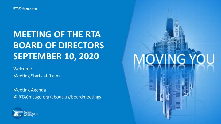 meeting of the rta board of directors september 10 2020
