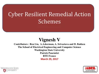 Cyber Resilient Remedial Action  Schemes  Vignesh V  Contributors : Ren Liu,  A.Askerman, A.
