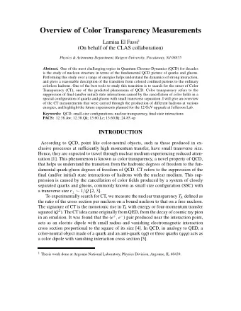 Overview of Color Transparency Measurements Lamiaa El Fassi 1  (On behalf of the CLAS