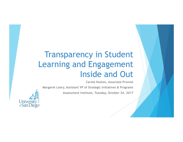 transparency in student learning and engagement inside