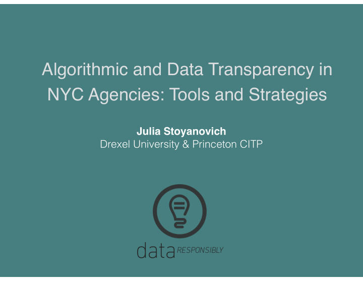 algorithmic and data transparency in nyc agencies tools