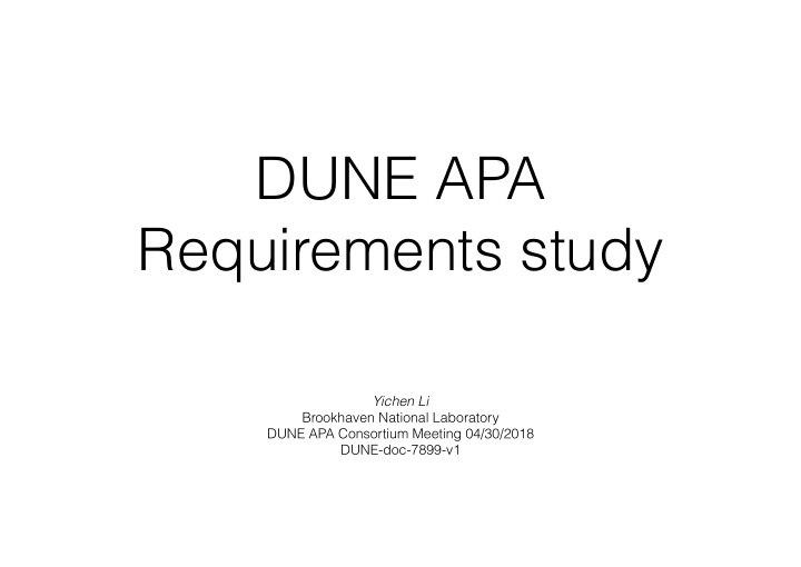 dune apa requirements study