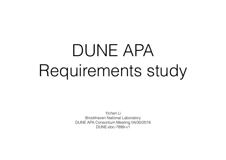 dune apa requirements study