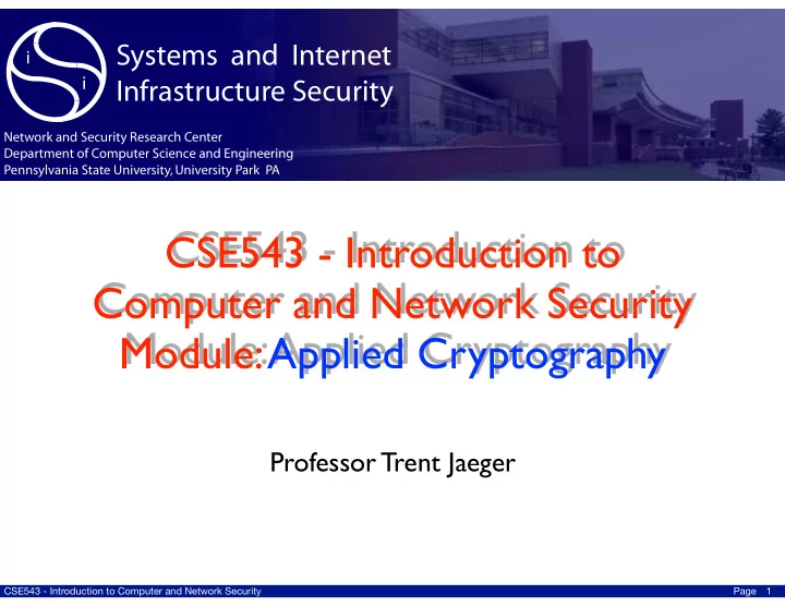 cse543 introduction to computer and network security