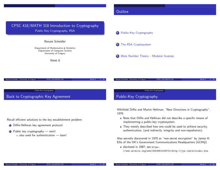 outline cpsc 418 math 318 introduction to cryptography