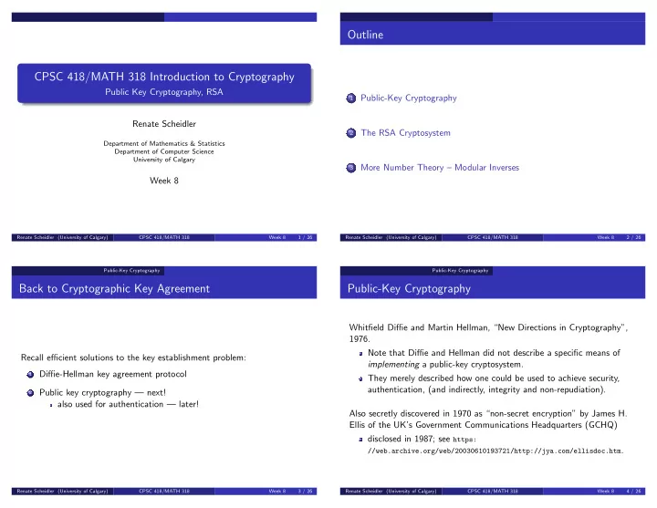 outline cpsc 418 math 318 introduction to cryptography