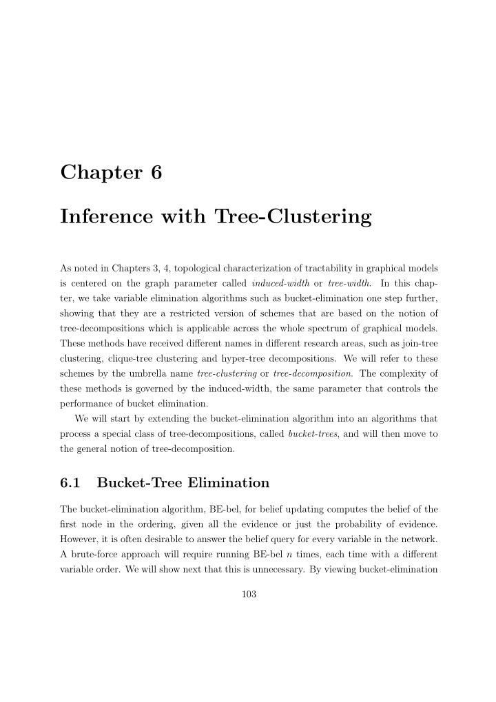 chapter 6 inference with tree clustering