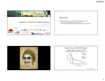 3/10/2017  Disclosures  Damien Bonnet has received fees for consulting, steering  Aggressive vs.