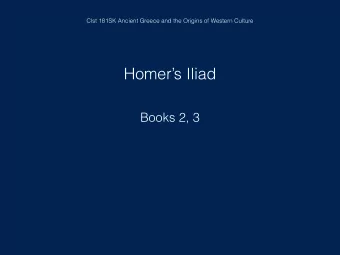 Homers Iliad  Books 2, 3 Italy, Egypt, Mediterranean Sea, Black Sea, Aegean Sea, Phoenicia,