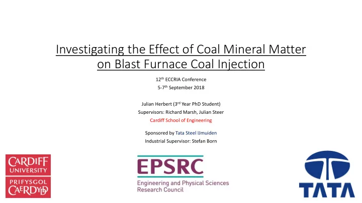 investigating the effect of coal mineral matter on blast