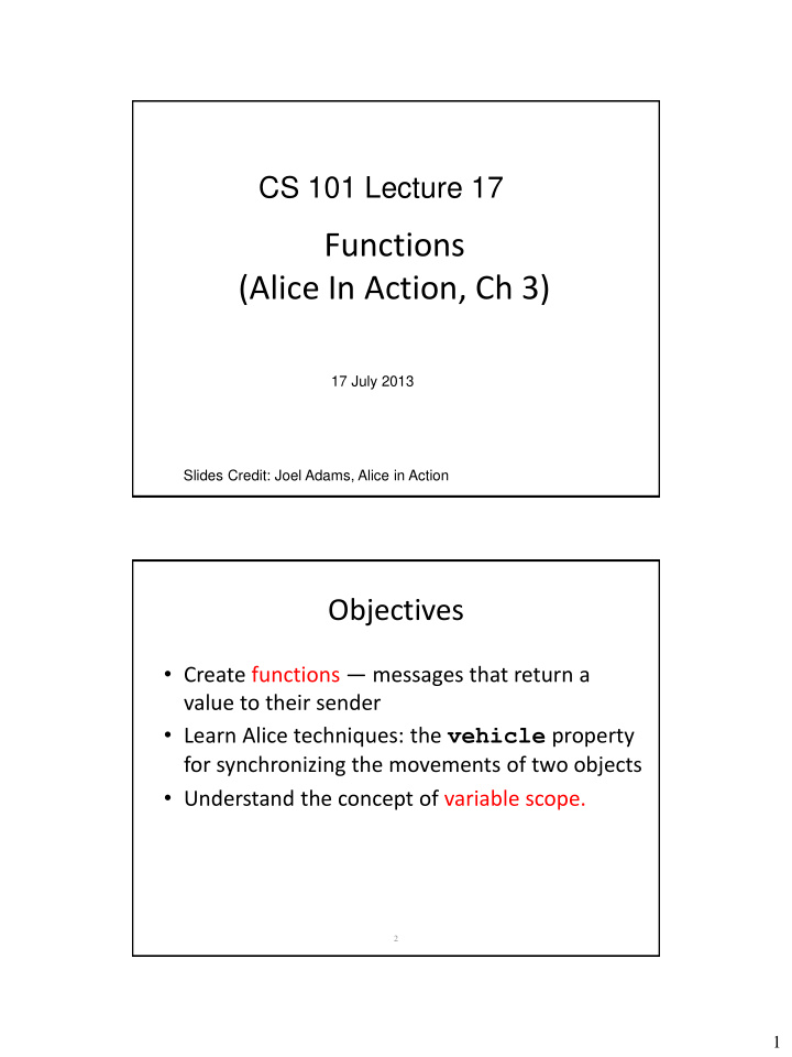 functions alice in action ch 3