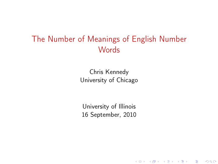 the number of meanings of english number words