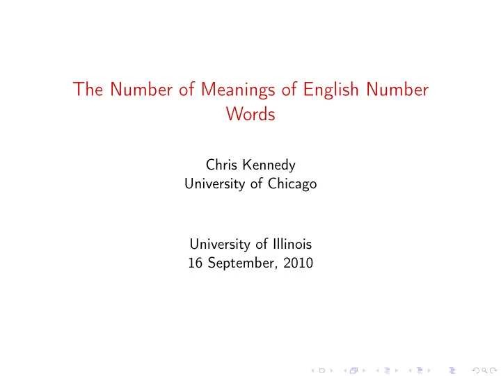 the number of meanings of english number words