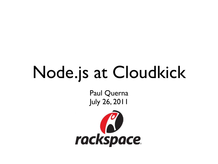 node js at cloudkick